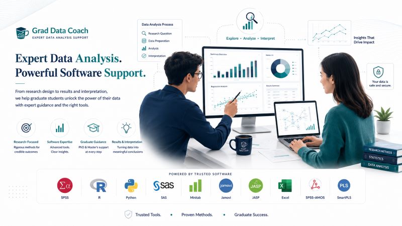Illustration of graduate data analysis tools and workflows