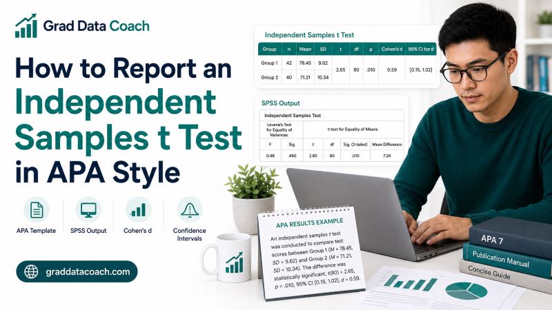 how to report an independent samples t test in apa style
